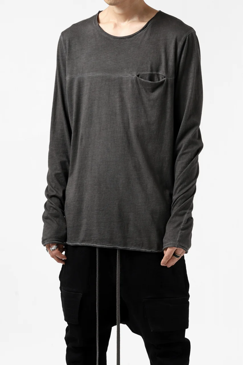 daub DYEING LS CUT SEWN CHEST POCKET DETAIL / C.JERSEY (DARK GREY) - Image 4