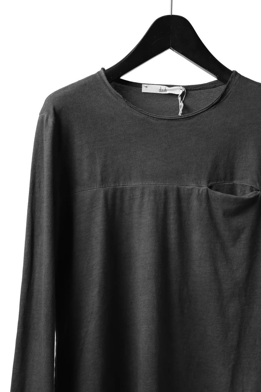 daub DYEING LS CUT SEWN CHEST POCKET DETAIL / C.JERSEY (DARK GREY) - Image 9
