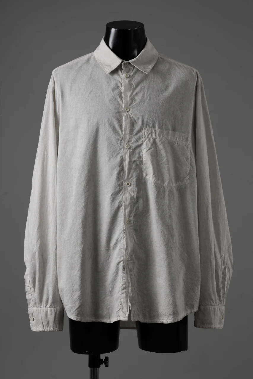 daub DYEING ONE POCKET LARGE SHIRT / ORGANIC COTTON (LIGHT GREY)