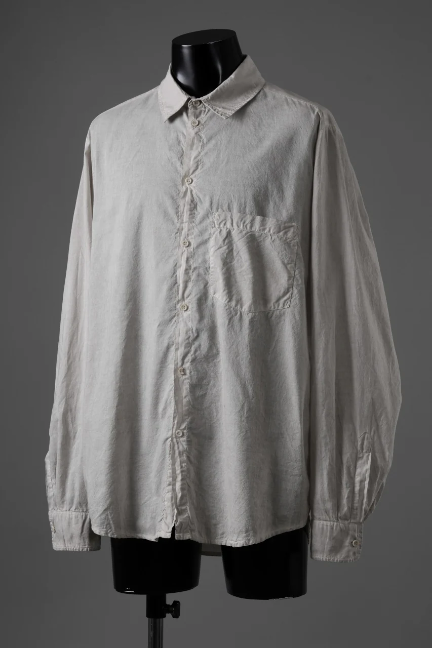 daub DYEING ONE POCKET LARGE SHIRT / ORGANIC COTTON (LIGHT GREY) - Image 2