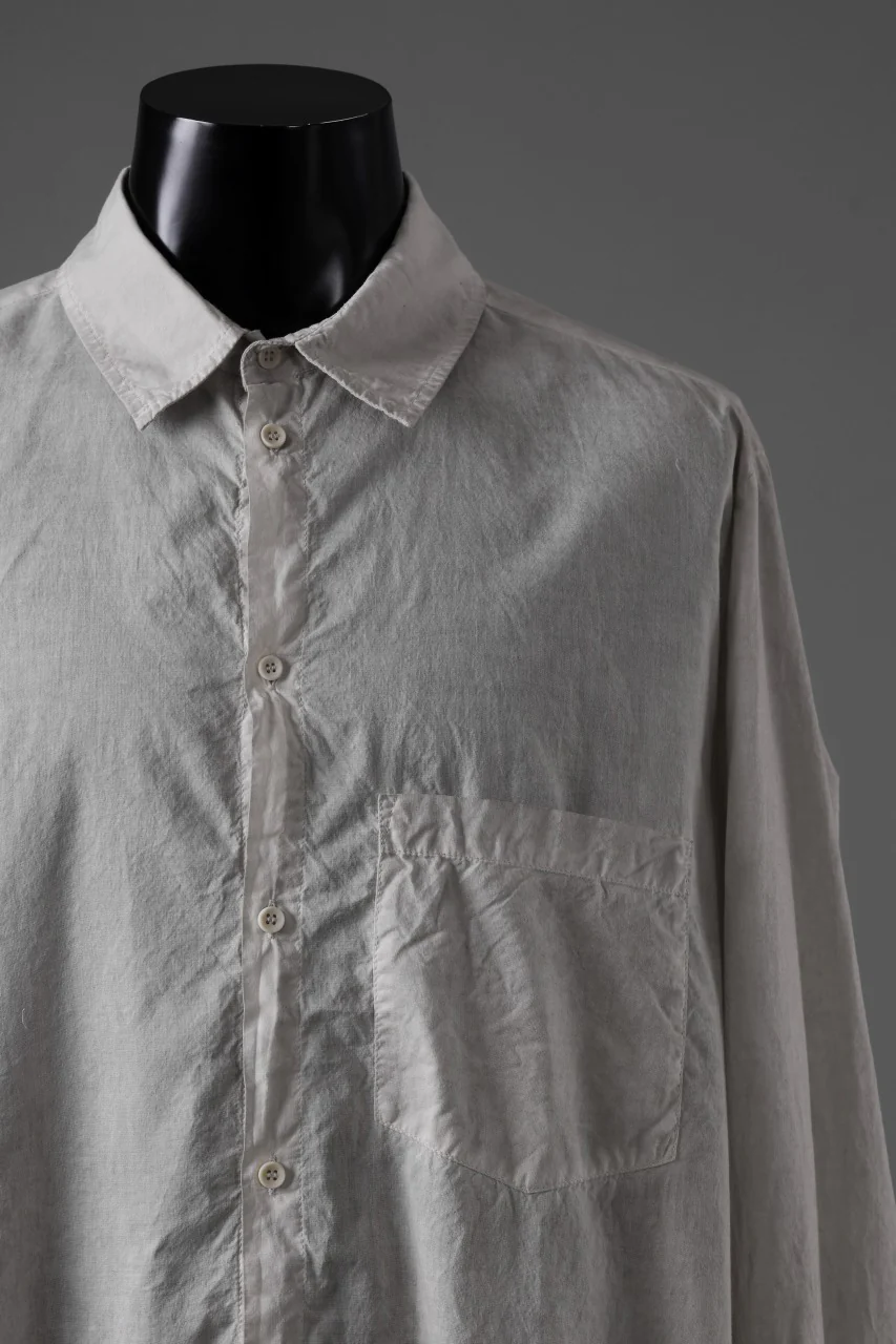 daub DYEING ONE POCKET LARGE SHIRT / ORGANIC COTTON (LIGHT GREY) - Image 5