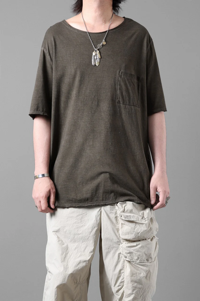 daub DYEING OVERSIZE T-SHIRT WITH POCKET / C.JERSEY (BROWN) - Image 10