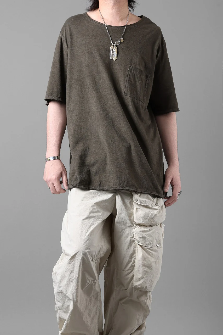 daub DYEING OVERSIZE T-SHIRT WITH POCKET / C.JERSEY (BROWN) - Image 11