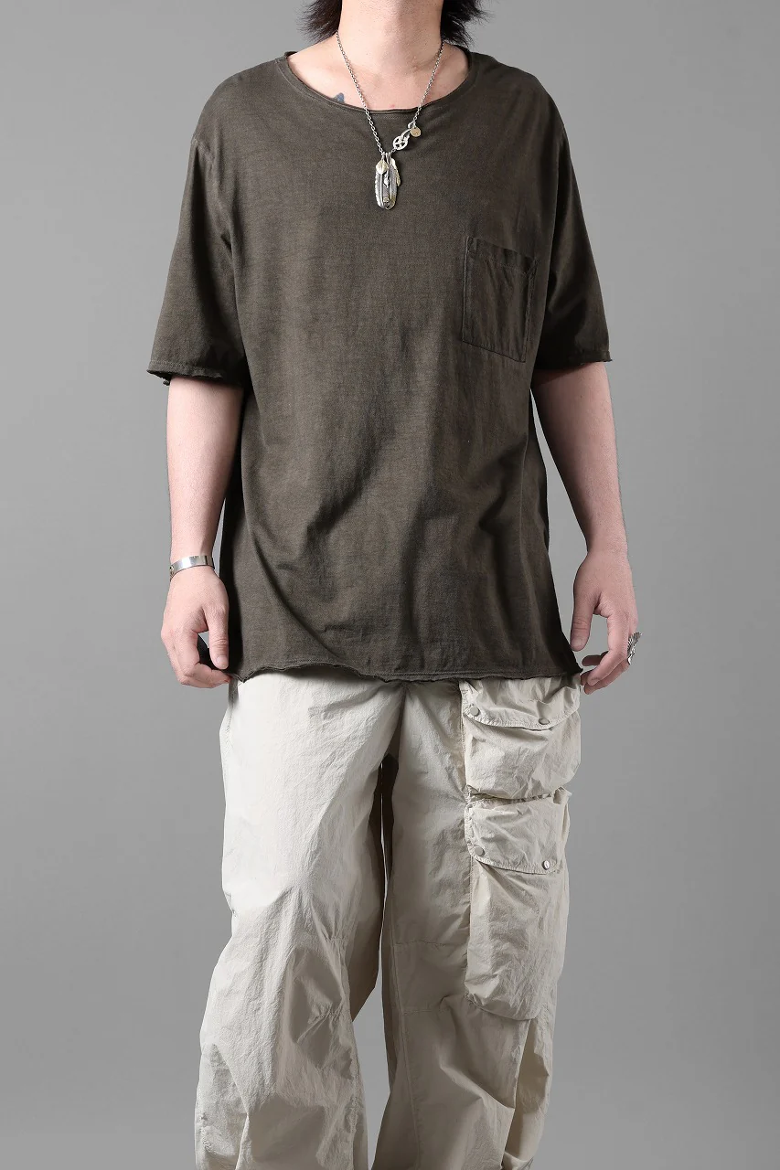 daub DYEING OVERSIZE T-SHIRT WITH POCKET / C.JERSEY (BROWN) - Image 12