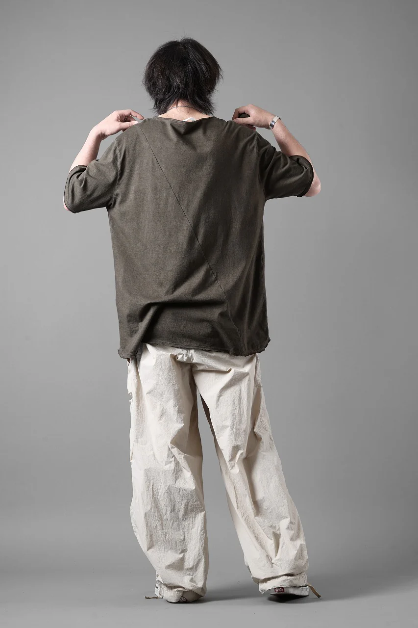 daub DYEING OVERSIZE T-SHIRT WITH POCKET / C.JERSEY (BROWN) - Image 17