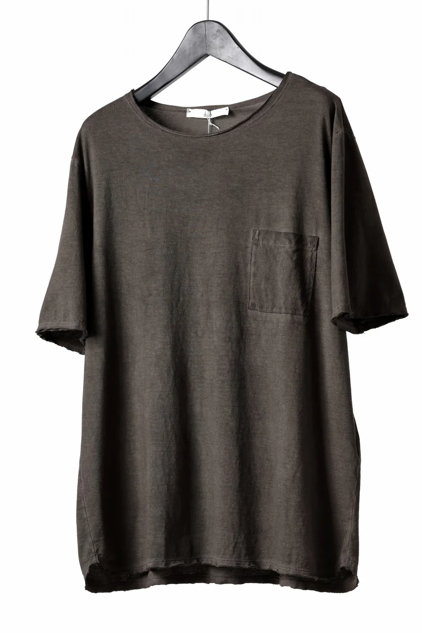 daub DYEING OVERSIZE T-SHIRT WITH POCKET / C.JERSEY (BROWN) - Image 2