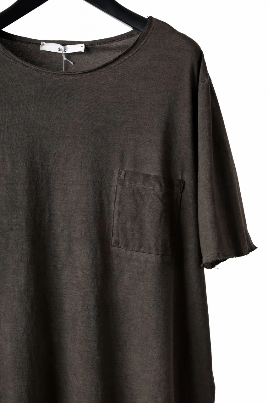 daub DYEING OVERSIZE T-SHIRT WITH POCKET / C.JERSEY (BROWN) - Image 5