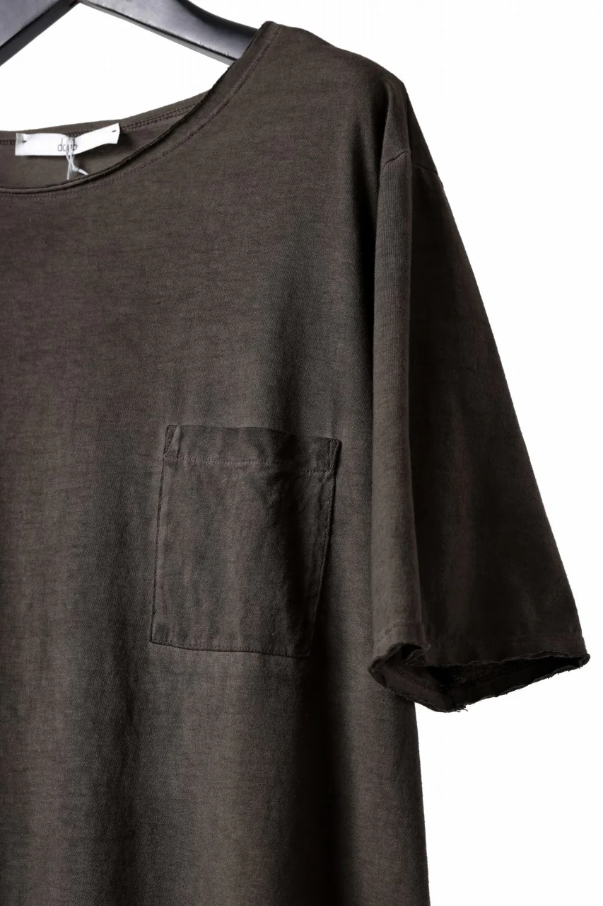 daub DYEING OVERSIZE T-SHIRT WITH POCKET / C.JERSEY (BROWN) - Image 8