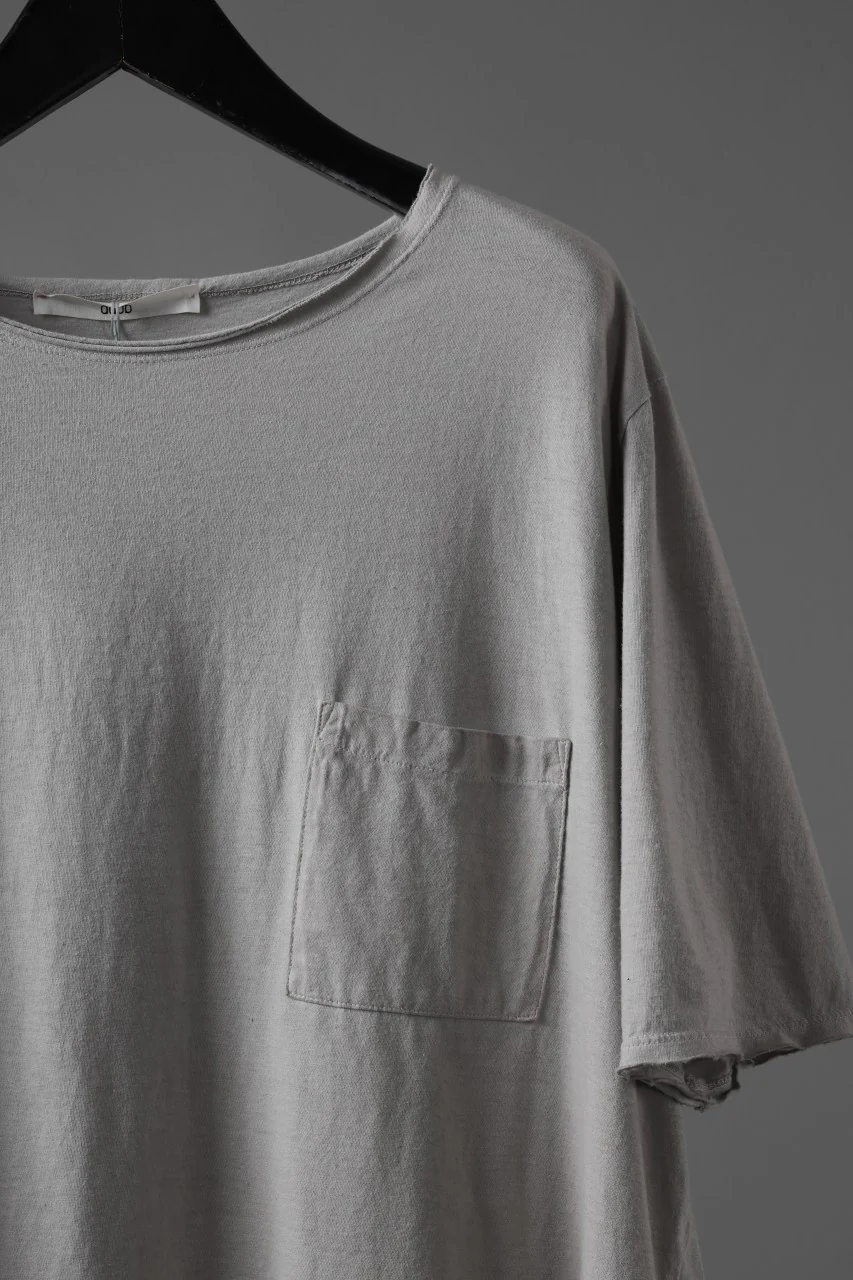 daub DYEING OVERSIZE T-SHIRT WITH POCKET / C.JERSEY (LIGHT GREY) - Image 4