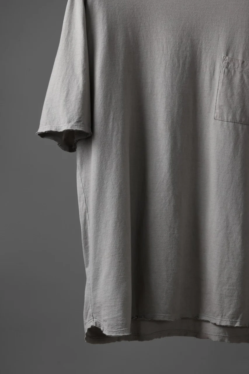 daub DYEING OVERSIZE T-SHIRT WITH POCKET / C.JERSEY (LIGHT GREY) - Image 5