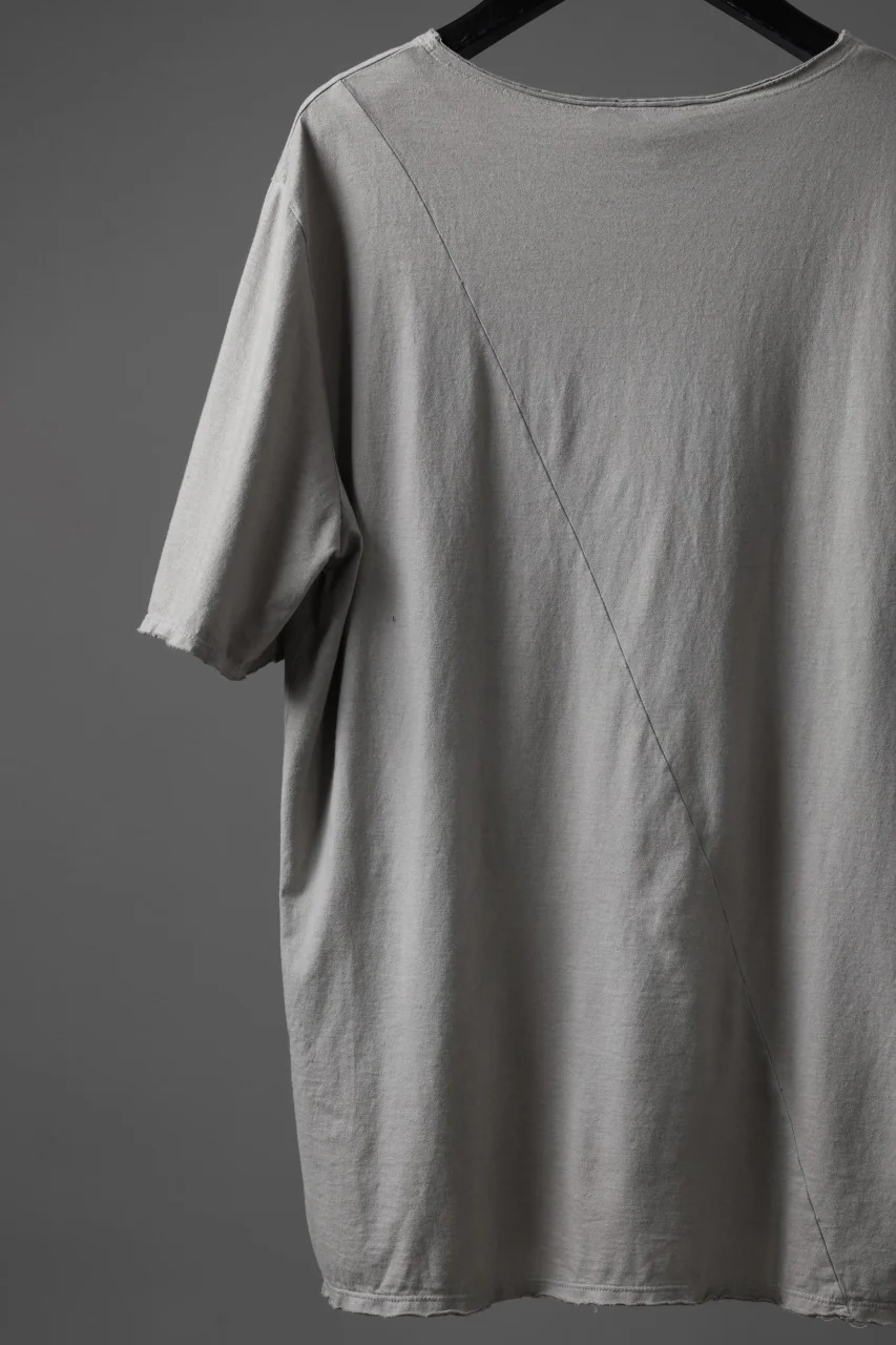 daub DYEING OVERSIZE T-SHIRT WITH POCKET / C.JERSEY (LIGHT GREY) - Image 9