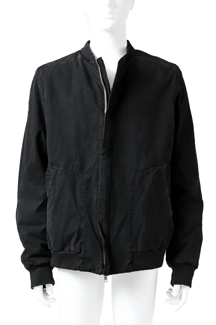 daub DYEING PADDED BOMBER JACKET / ELASTIC-COTTON (BLACK)