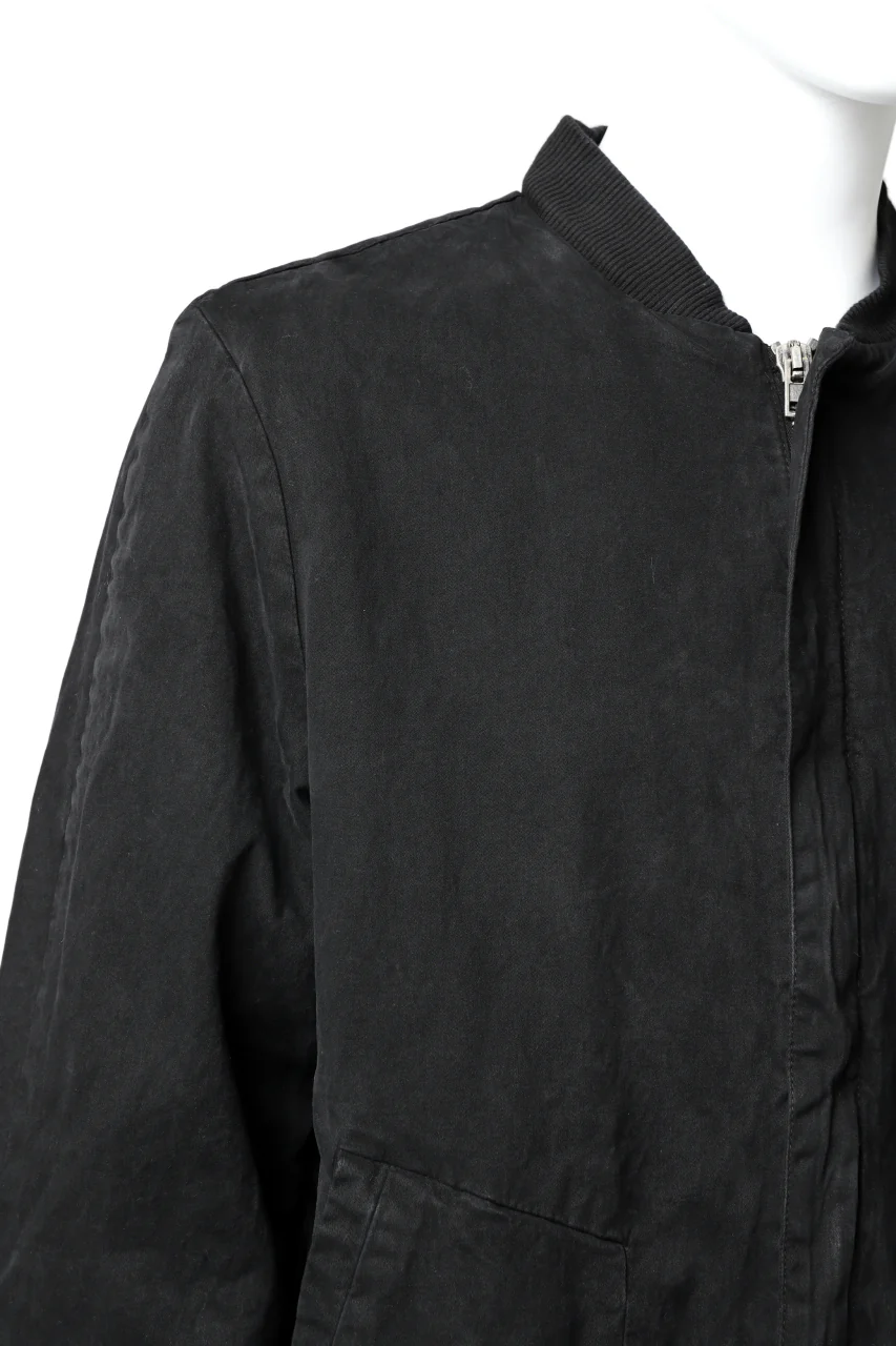 daub DYEING PADDED BOMBER JACKET / ELASTIC-COTTON (BLACK) - Image 11