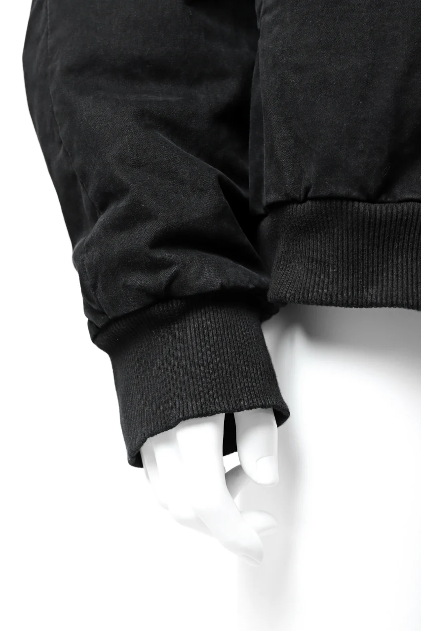 daub DYEING PADDED BOMBER JACKET / ELASTIC-COTTON (BLACK) - Image 12