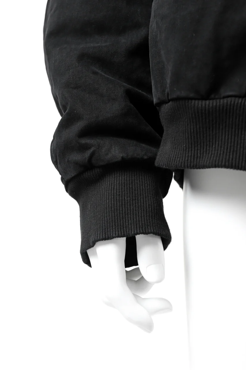 daub DYEING PADDED BOMBER JACKET / ELASTIC-COTTON (BLACK) - Image 13