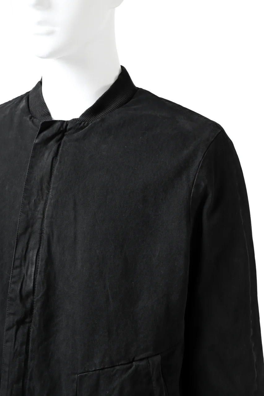 daub DYEING PADDED BOMBER JACKET / ELASTIC-COTTON (BLACK) - Image 14
