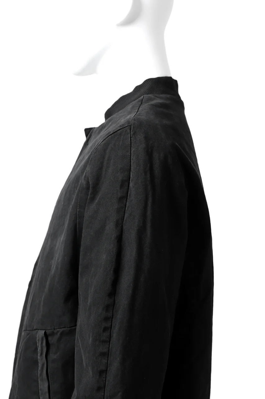daub DYEING PADDED BOMBER JACKET / ELASTIC-COTTON (BLACK) - Image 17