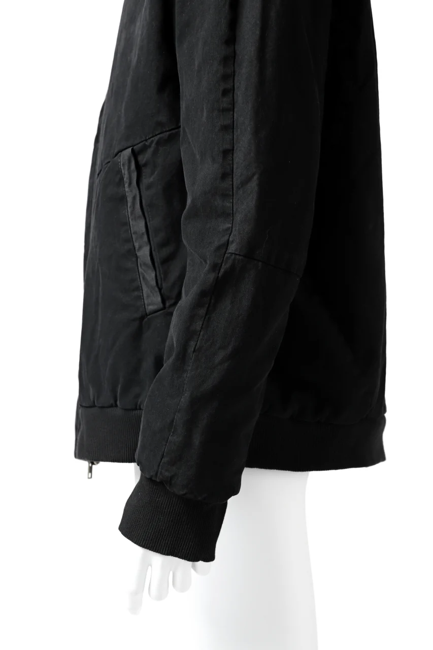 daub DYEING PADDED BOMBER JACKET / ELASTIC-COTTON (BLACK) - Image 18