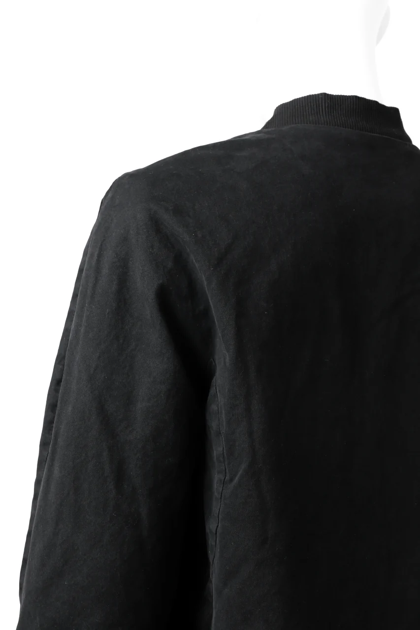 daub DYEING PADDED BOMBER JACKET / ELASTIC-COTTON (BLACK) - Image 19