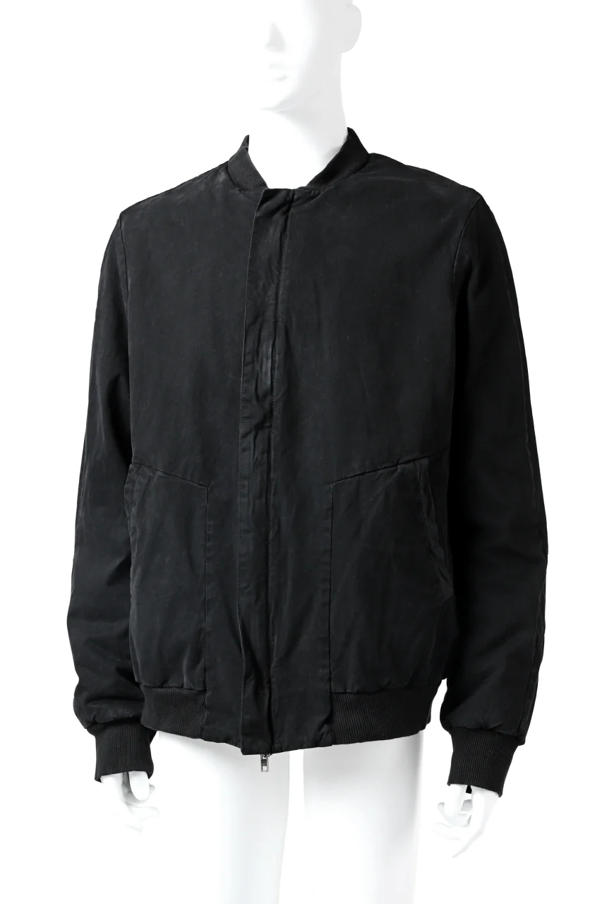 daub DYEING PADDED BOMBER JACKET / ELASTIC-COTTON (BLACK) - Image 2