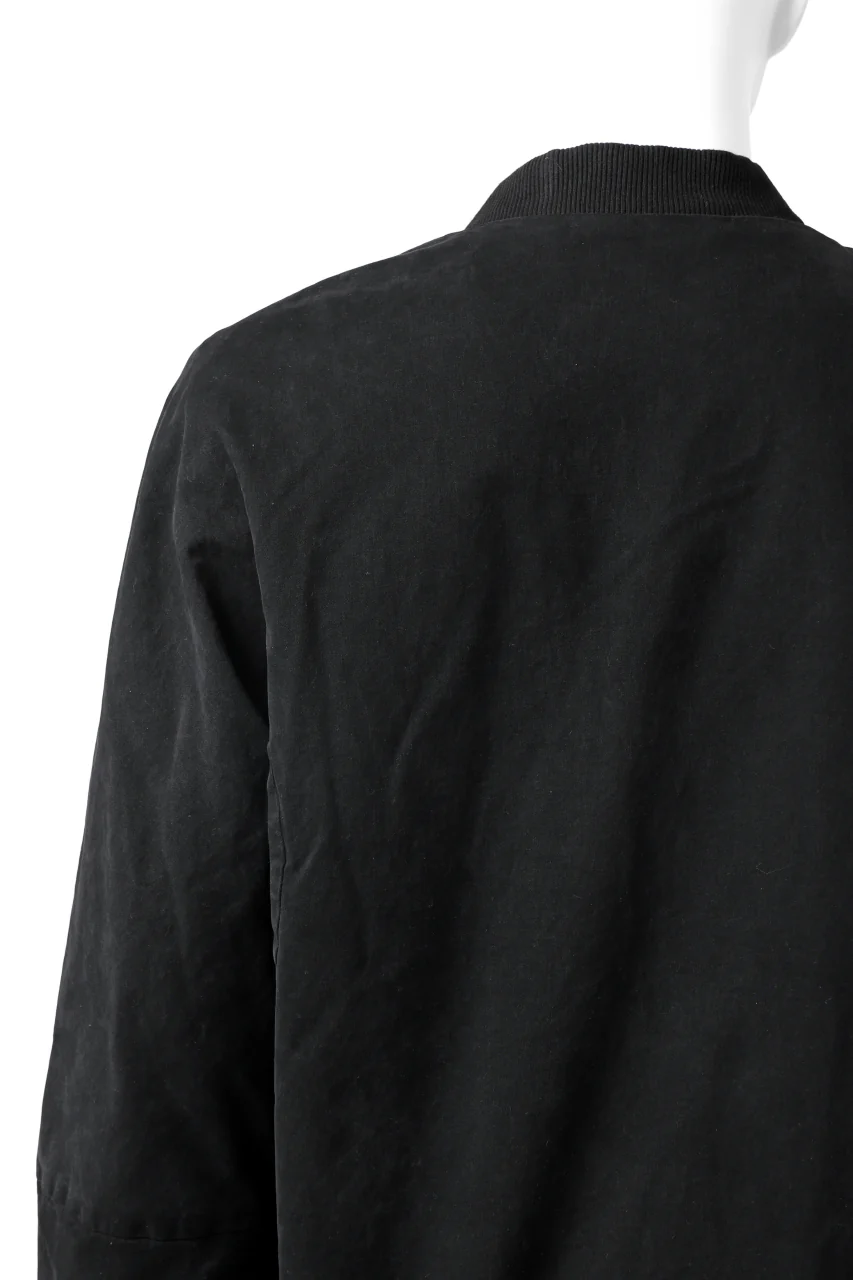 daub DYEING PADDED BOMBER JACKET / ELASTIC-COTTON (BLACK) - Image 20