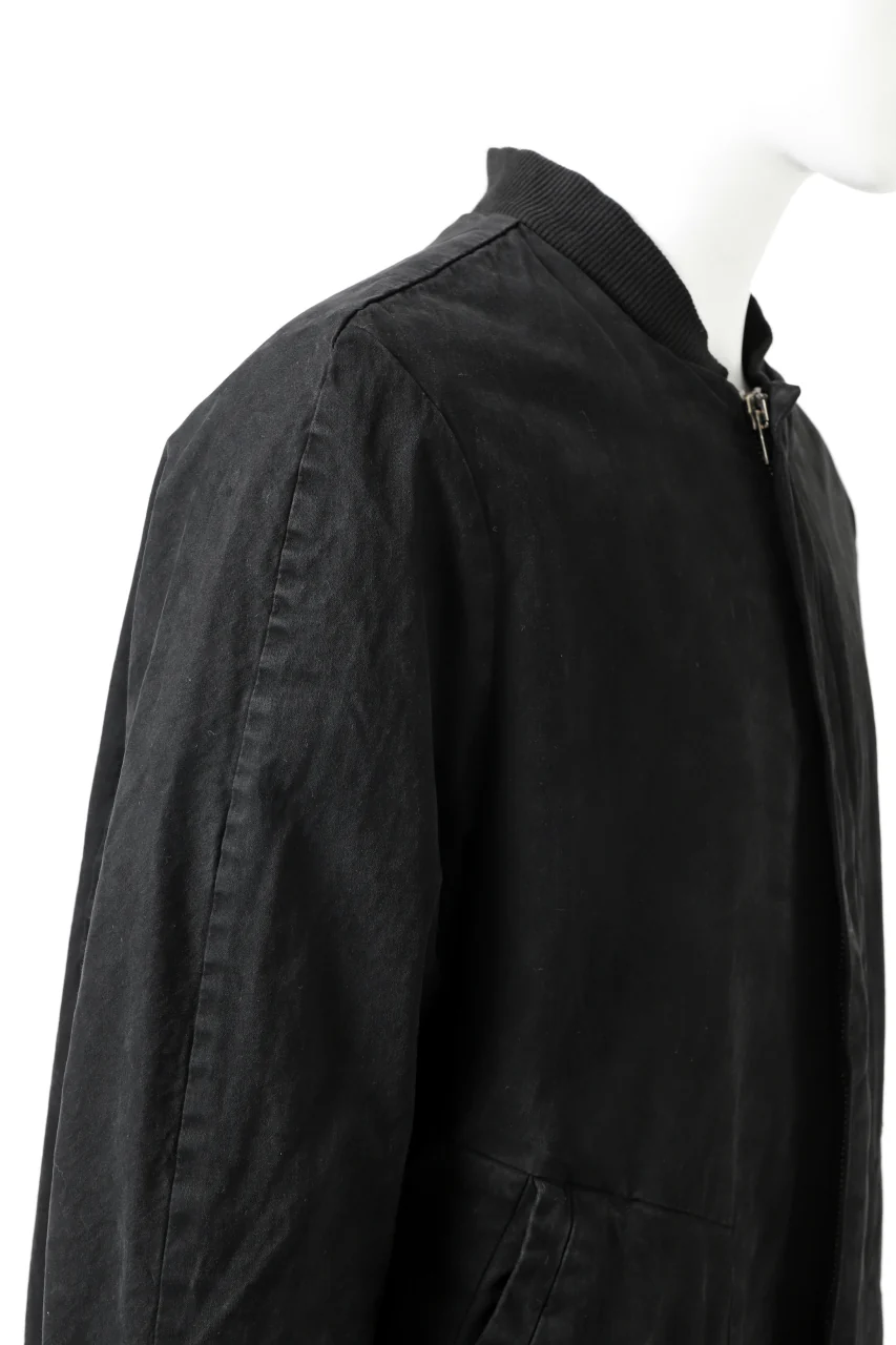 daub DYEING PADDED BOMBER JACKET / ELASTIC-COTTON (BLACK) - Image 21