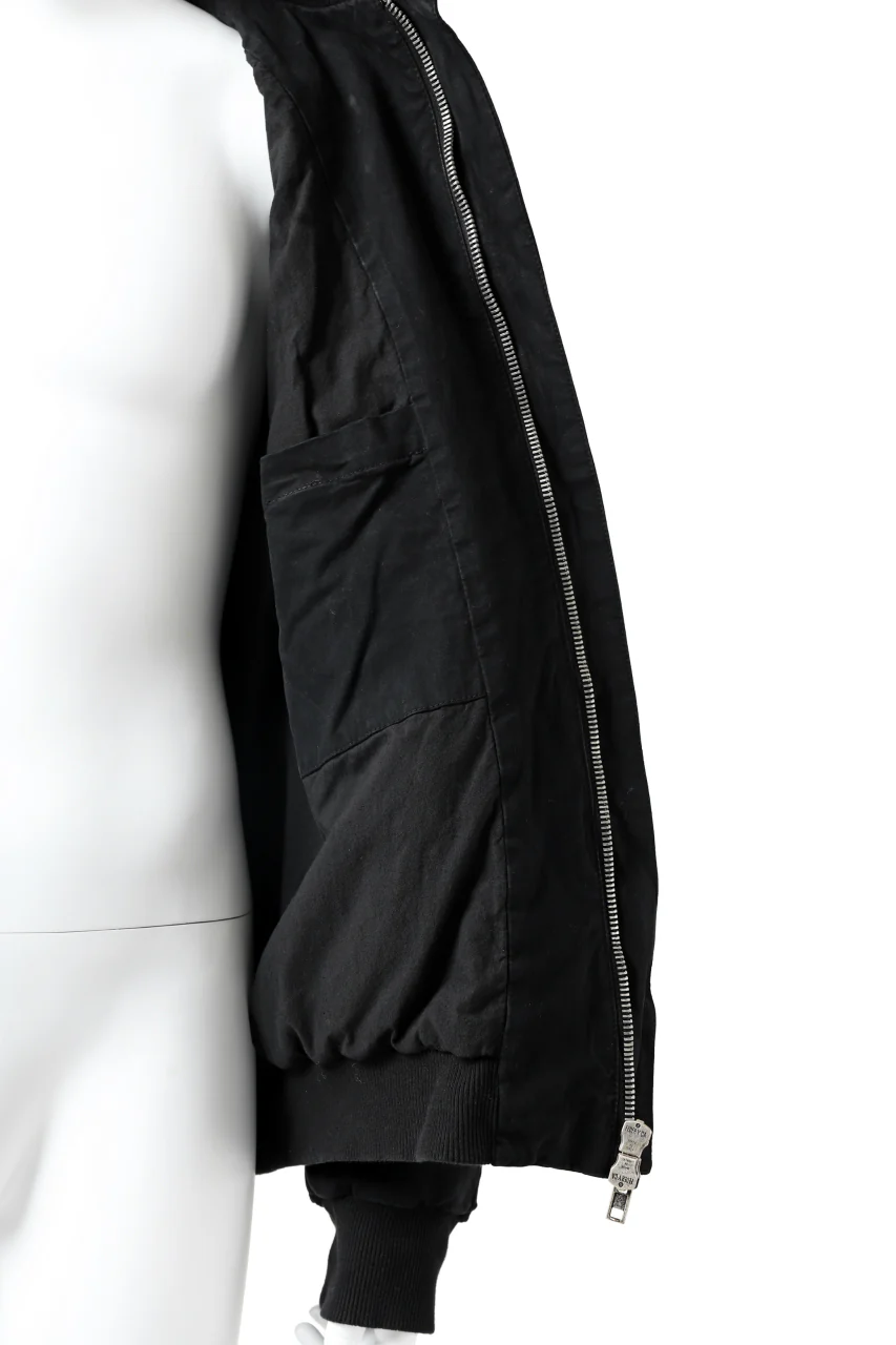 daub DYEING PADDED BOMBER JACKET / ELASTIC-COTTON (BLACK) - Image 22