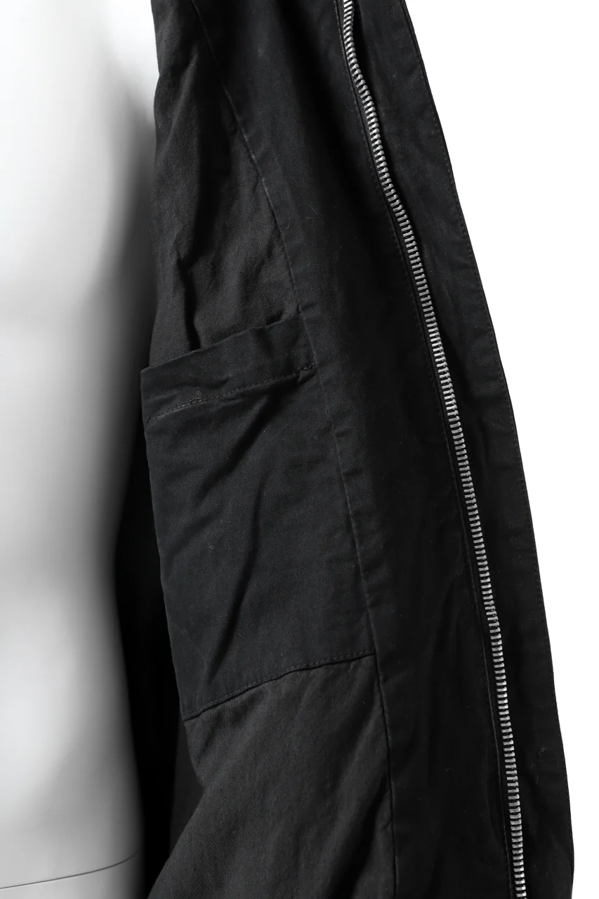 daub DYEING PADDED BOMBER JACKET / ELASTIC-COTTON (BLACK) - Image 24