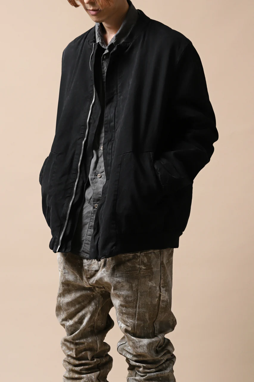 daub DYEING PADDED BOMBER JACKET / ELASTIC-COTTON (BLACK) - Image 27