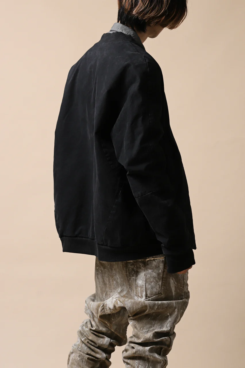 daub DYEING PADDED BOMBER JACKET / ELASTIC-COTTON (BLACK) - Image 28