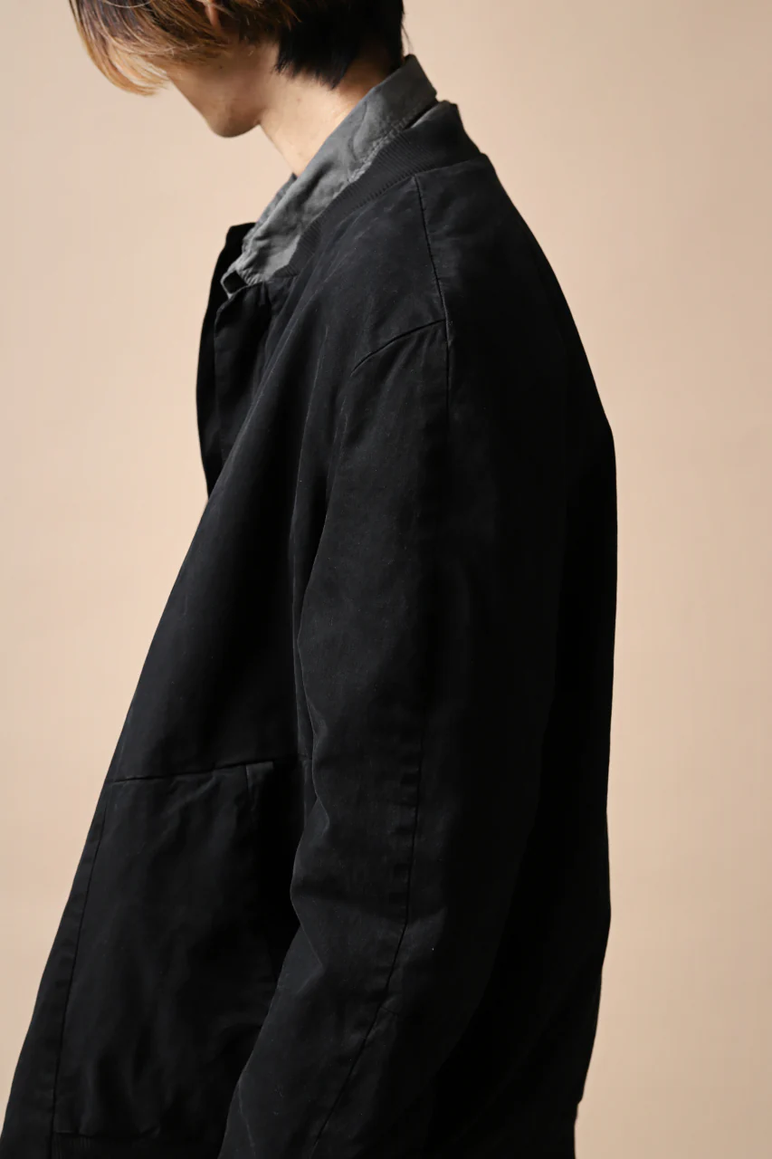 daub DYEING PADDED BOMBER JACKET / ELASTIC-COTTON (BLACK) - Image 31