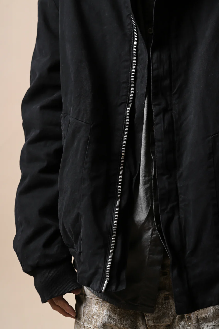 daub DYEING PADDED BOMBER JACKET / ELASTIC-COTTON (BLACK) - Image 35