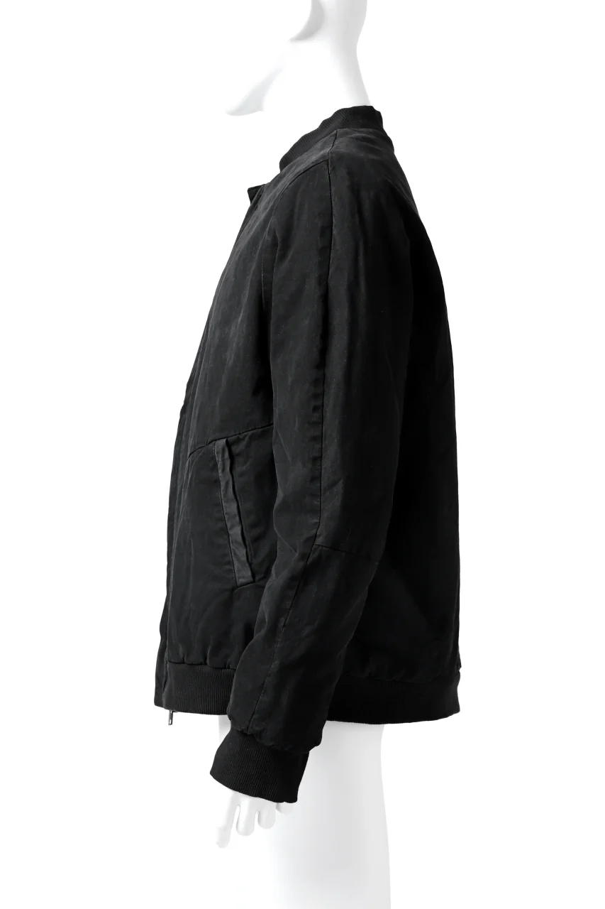 daub DYEING PADDED BOMBER JACKET / ELASTIC-COTTON (BLACK) - Image 4