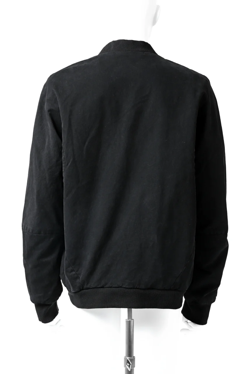 daub DYEING PADDED BOMBER JACKET / ELASTIC-COTTON (BLACK) - Image 5