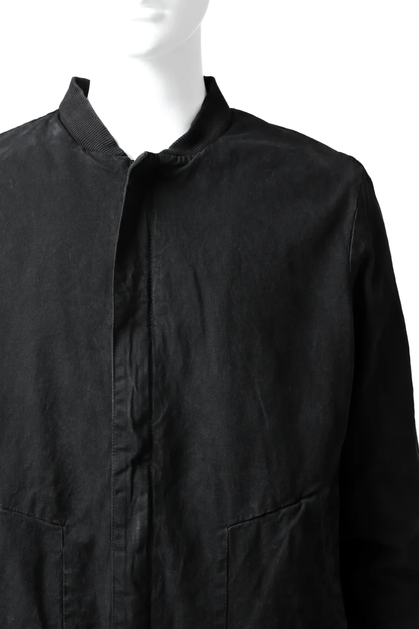daub DYEING PADDED BOMBER JACKET / ELASTIC-COTTON (BLACK) - Image 9
