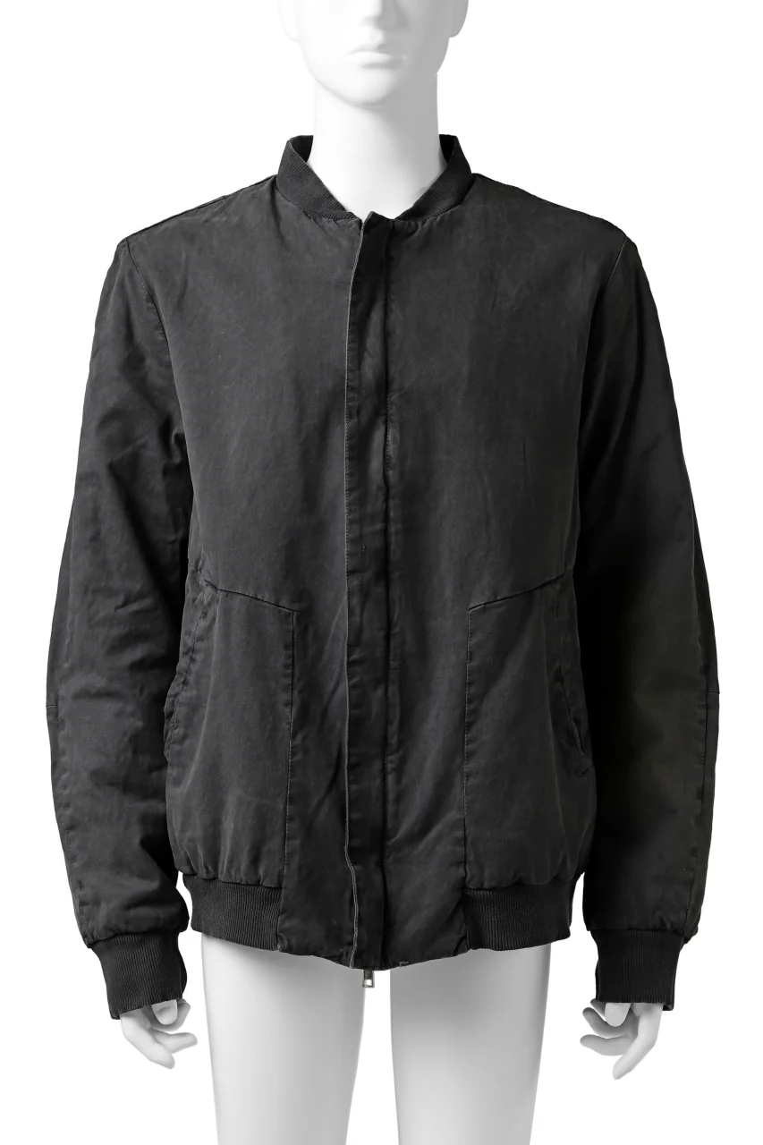 daub DYEING PADDED BOMBER JACKET / ELASTIC-COTTON (DARK GREY)