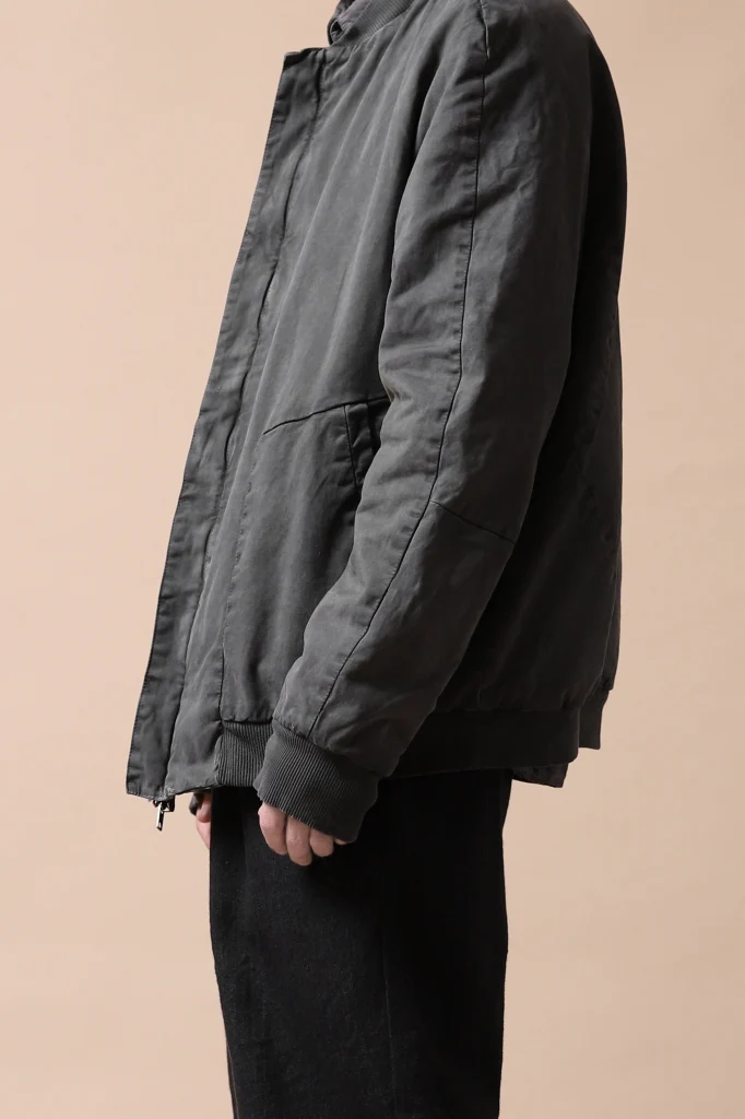 daub DYEING PADDED BOMBER JACKET / ELASTIC-COTTON (DARK GREY) - Image 5