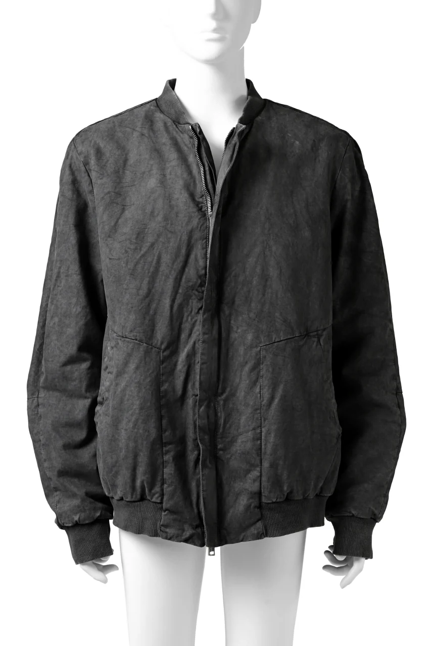 daub DYEING PADDED BOMBER JACKET / ELASTIC-COTTON (MEDIUM GREY)