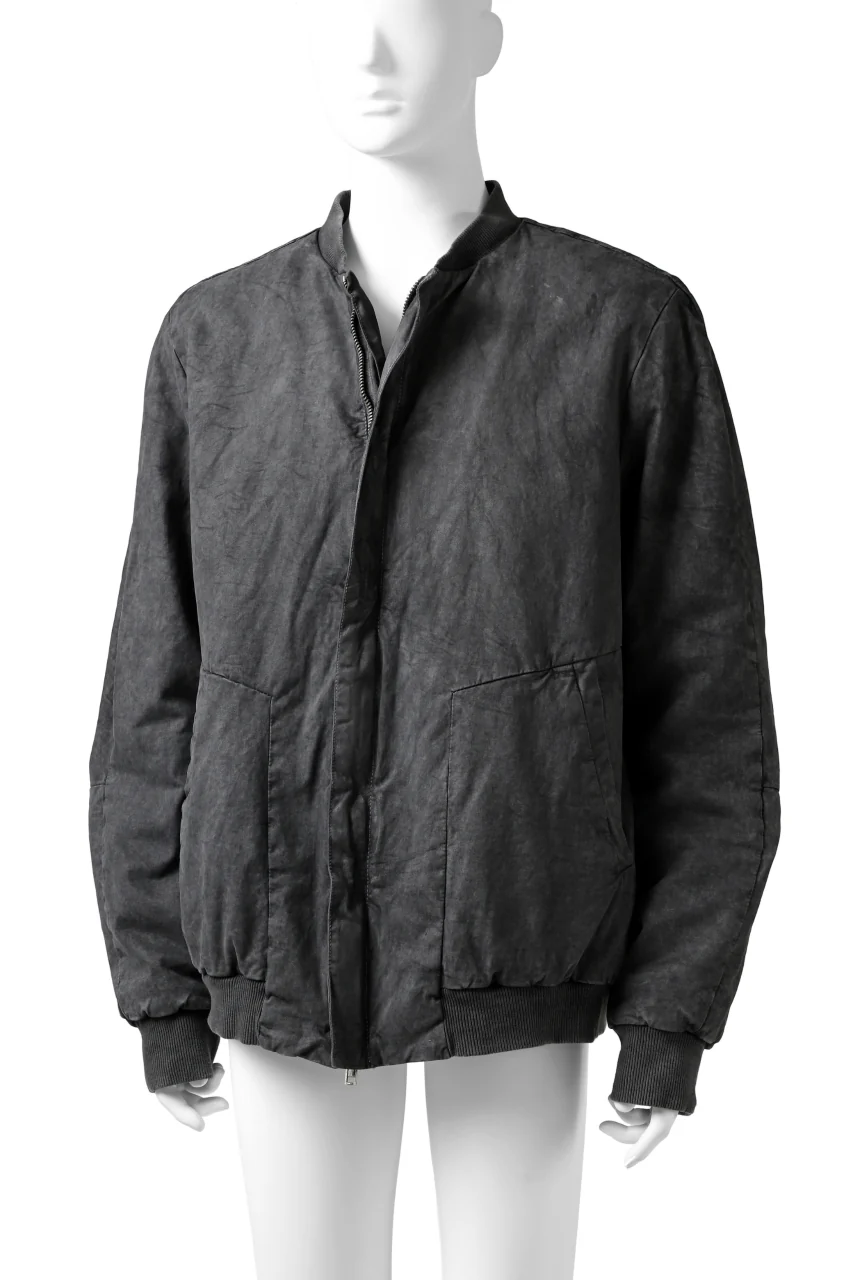 daub DYEING PADDED BOMBER JACKET / ELASTIC-COTTON (MEDIUM GREY) - Image 2