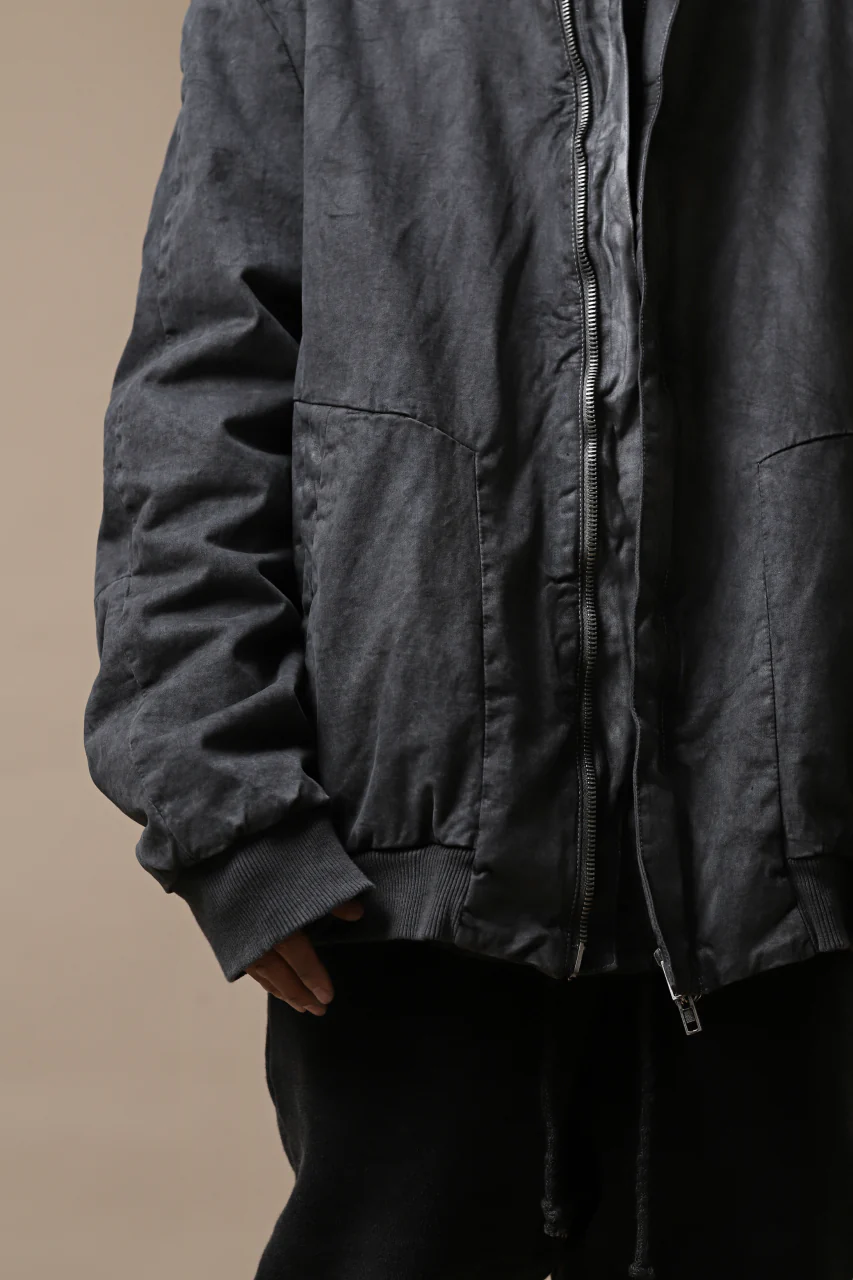 daub DYEING PADDED BOMBER JACKET / ELASTIC-COTTON (MEDIUM GREY) - Image 29