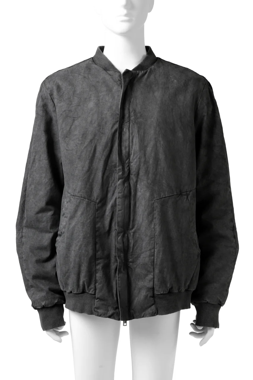 daub DYEING PADDED BOMBER JACKET / ELASTIC-COTTON (MEDIUM GREY) - Image 3