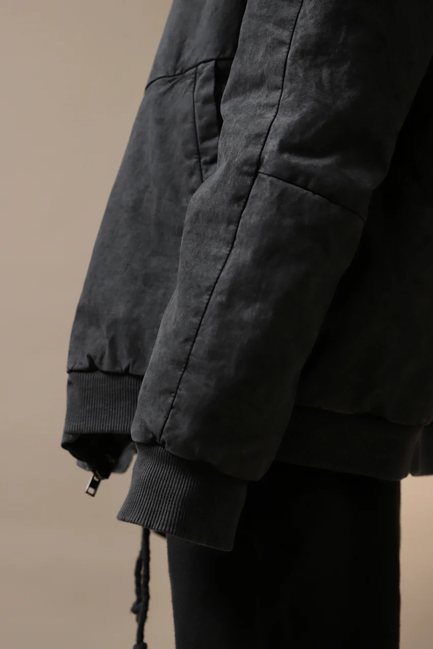 daub DYEING PADDED BOMBER JACKET / ELASTIC-COTTON (MEDIUM GREY) - Image 32