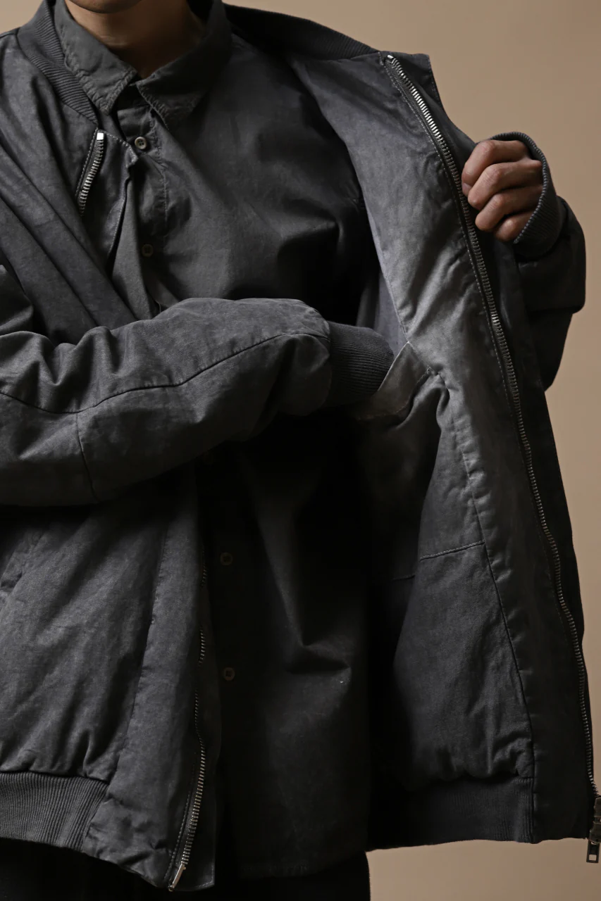 daub DYEING PADDED BOMBER JACKET / ELASTIC-COTTON (MEDIUM GREY) - Image 33