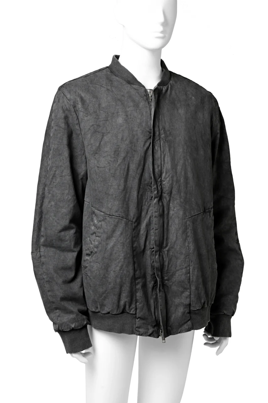 daub DYEING PADDED BOMBER JACKET / ELASTIC-COTTON (MEDIUM GREY) - Image 4