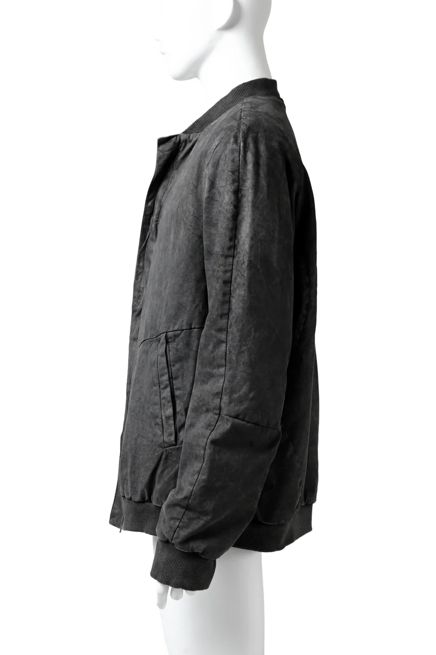 daub DYEING PADDED BOMBER JACKET / ELASTIC-COTTON (MEDIUM GREY) - Image 5