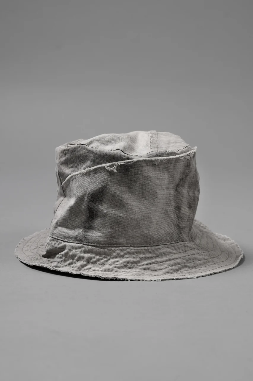 daub DYEING PATCHWORK BUCKET HAT / LIGHT CANVAS×STRIPE (DUST) - Image 2