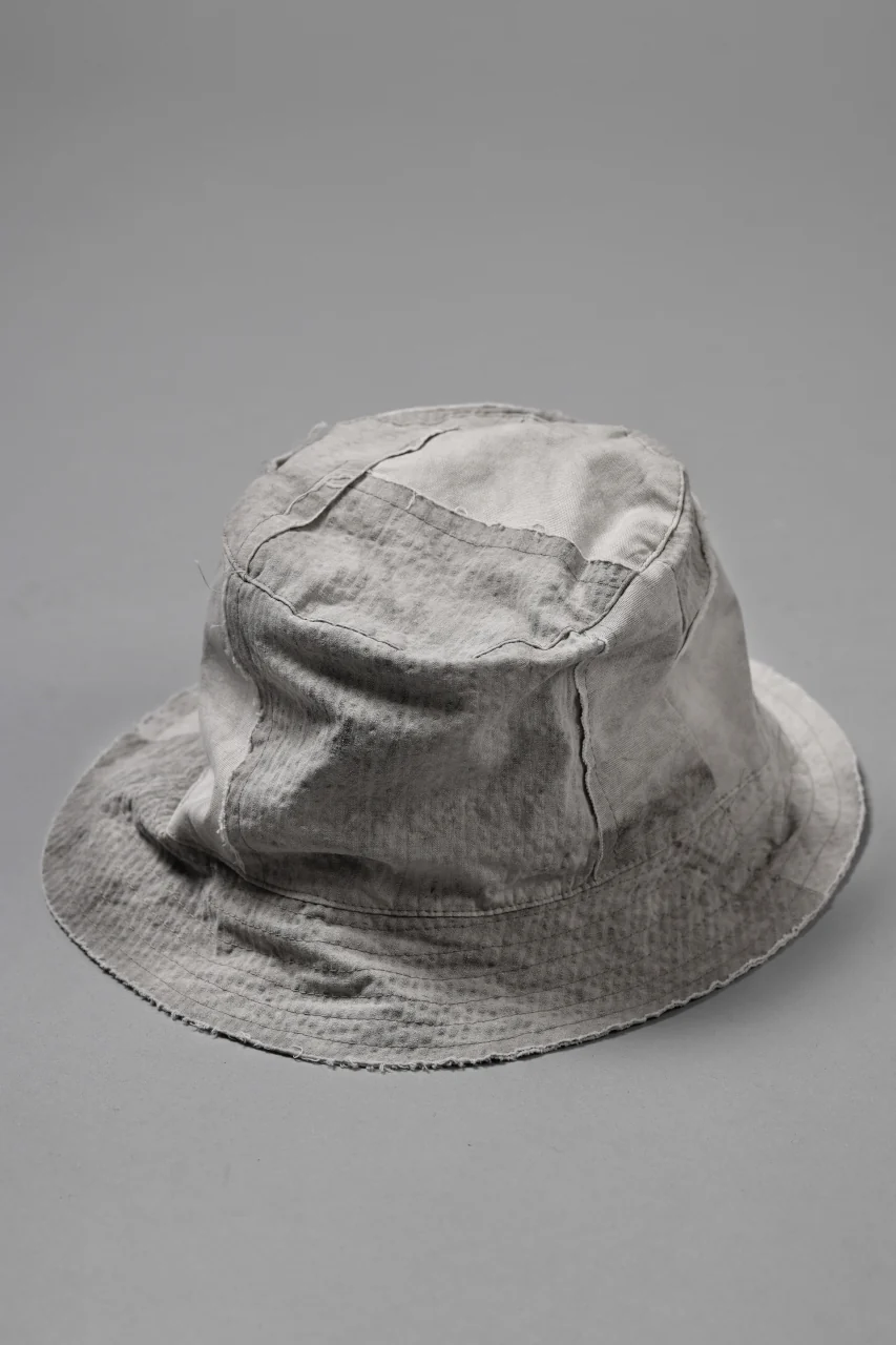daub DYEING PATCHWORK BUCKET HAT / LIGHT CANVAS×STRIPE (DUST) - Image 5