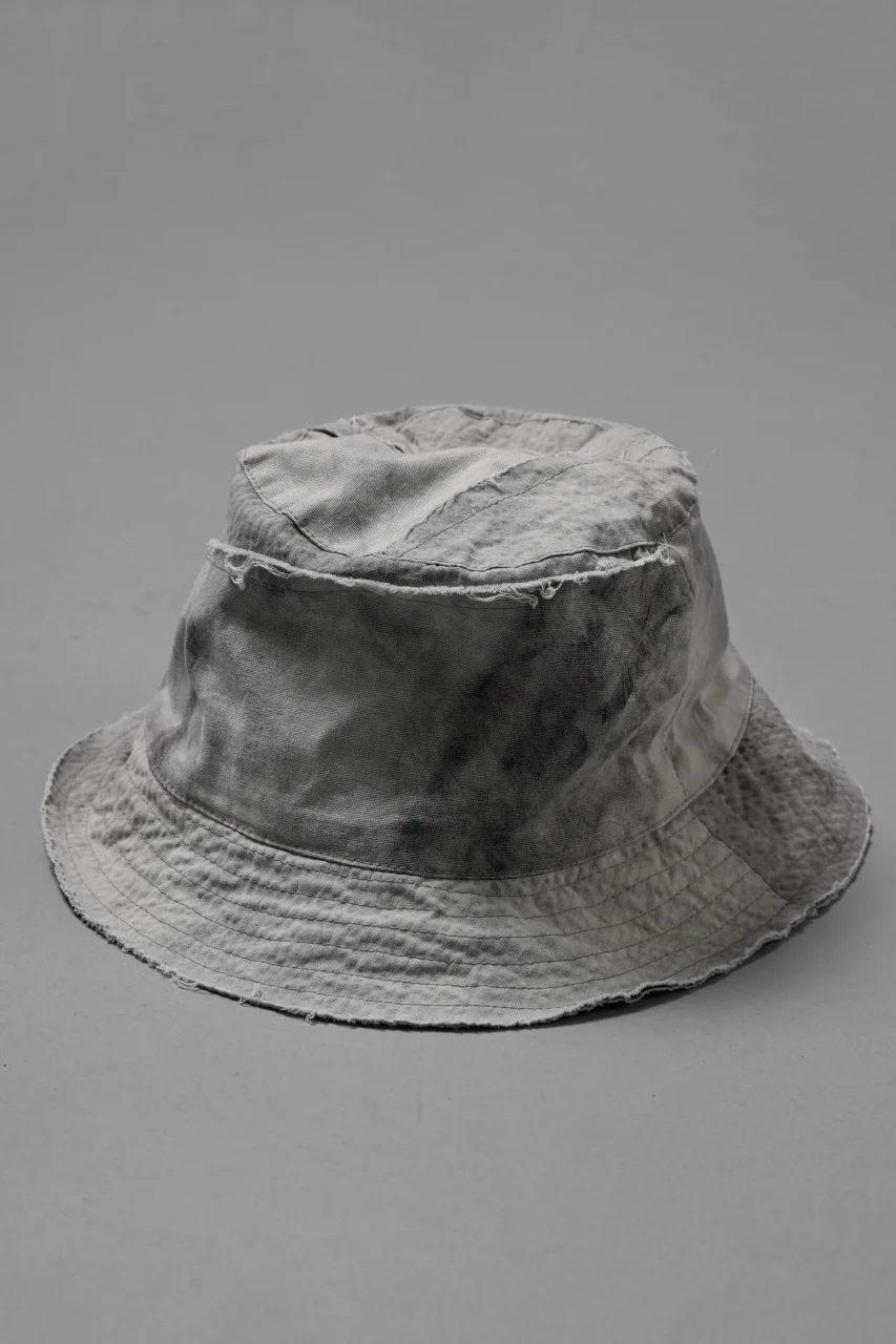 daub DYEING PATCHWORK BUCKET HAT / LIGHT CANVAS×STRIPE (DUST) - Image 6
