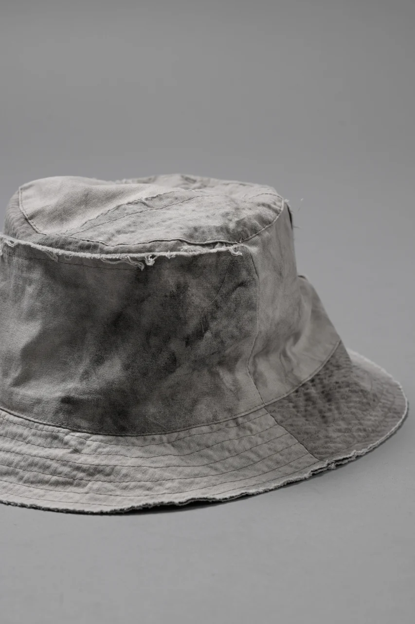 daub DYEING PATCHWORK BUCKET HAT / LIGHT CANVAS×STRIPE (DUST) - Image 7