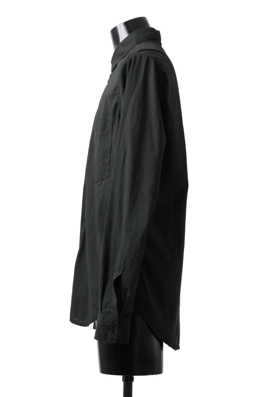 daub DYEING PLAIN SHIRT / ORGANIC COTTON (BLACK) - Image 3